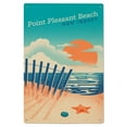 thumbnail image 1 of Point Plesant Beach, New Jersey, Sun-faded Shoreline Collection, Glowing Shore Birch Wood Wall Sign (6x9 Rustic Home Decor, Ready to Hang Art), 1 of 5