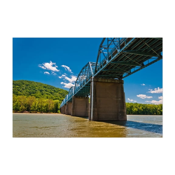 Point of Rocks Bridge - Point of Rocks Maryland Photography Bridge Landscape Water Scenic Nature Architecture Summer Unframed Wall Art Print 4 x 6 inches