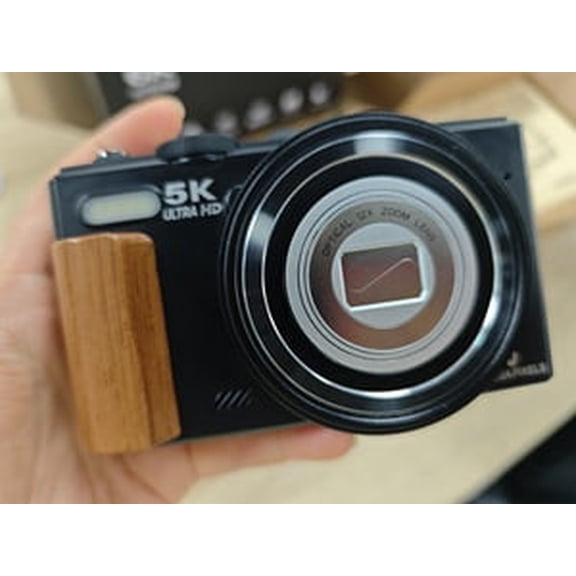 Point and Shoot Digital Camera, Autofocus 80MP 5K Camera for Photography with 64GB Card, 12X Optical Zoom, 5K Video, 3 Inch LCD, With LED Video Light, Black