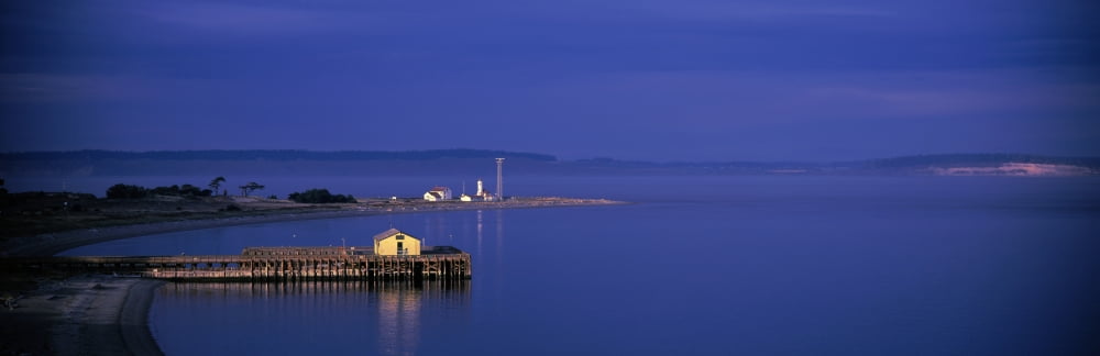 Point Wilson Lighthouse at the coast Fort Worden State Park Washington State USA Canvas Art - Panoramic Images (27 x 9)