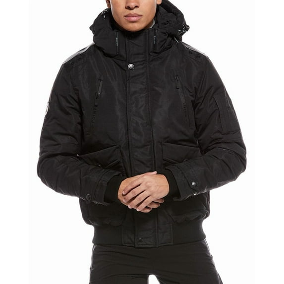 Point Zero mens Black Bomber Coated Taslan Coat, s, Black