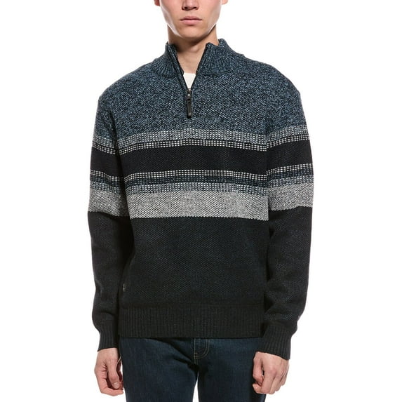 Point Zero mens Semi Fit 1/4-Zip Mock Neck Sweater, m, Blue