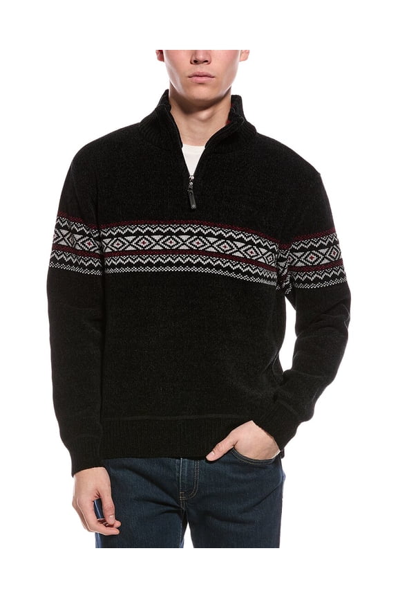 Point Zero mens Semi Fit 1/4-Zip Mock Neck Sweater, s, Black