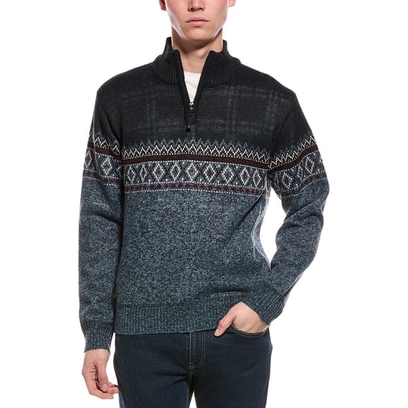 Point Zero mens  Semi Fit 1/4-Zip Mock Neck Sweater, s, Blue