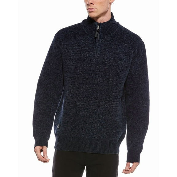 Point Zero mens  Semi Fit 1/4-Zip Sweater, m, Blue