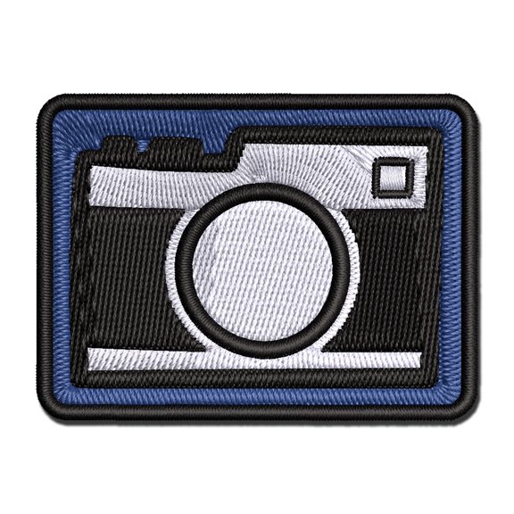 Point and Shoot Camera Photography Applique Multi-Color Embroidered Iron-On Patch - 2.0 Inch Mini