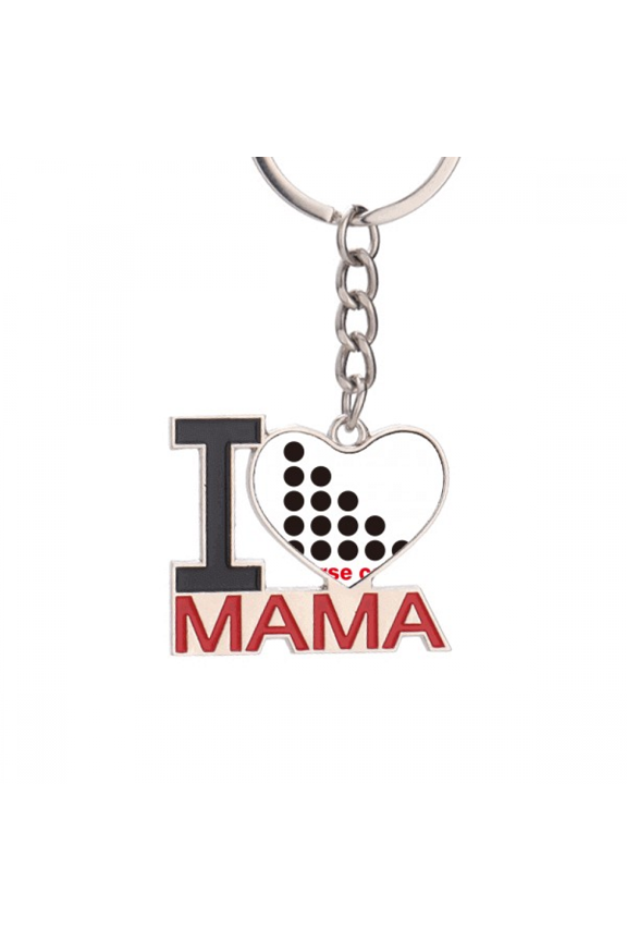 Point-to-point Representation Morse Code Keychain Metal Keyring Holder Love MAMA Mother