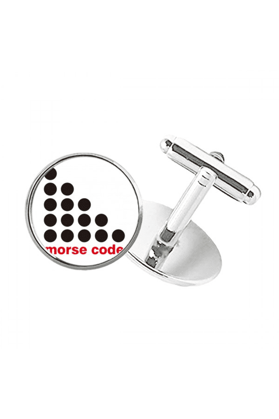 Point-to-point Representation Morse Code Round Button Cuff Clip Stud Cufflinks