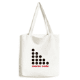 thumbnail image 1 of Point-to-point Representation Morse Code Tote Canvas Bag Shopping Satchel Casual Handbag, 1 of 3