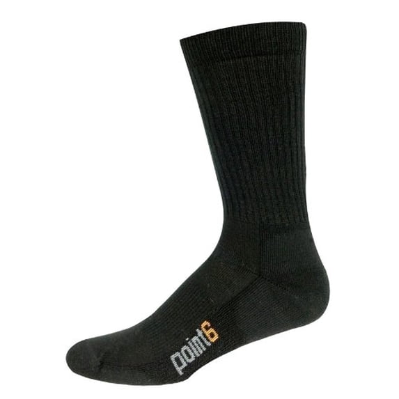 Point6 Lifestyle Light Crew Socks (Black, Medium)