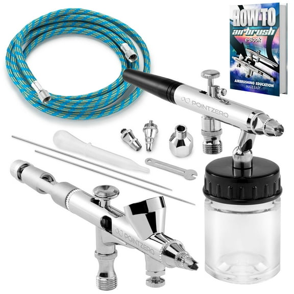 PointZero PZ-220XS Premium Dual-action Two Airbrush Set
