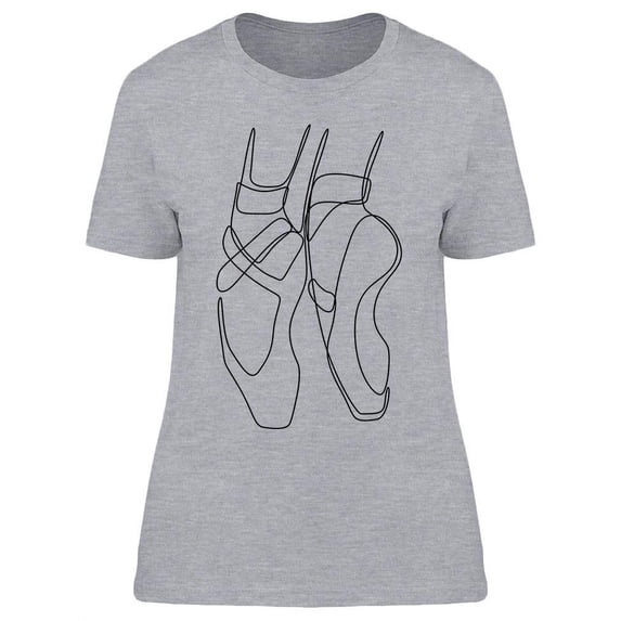 Pointe Shoes Line Drawing T-Shirt Women -Image by Shutterstock, Female XX-Large