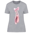 thumbnail image 1 of Pointe Shoes With Ribbon Bow T-Shirt Women -Image by Shutterstock, Female Large, 1 of 2