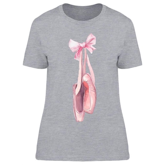 Pointe Shoes With Ribbon Bow T-Shirt Women -Image by Shutterstock, Female Large