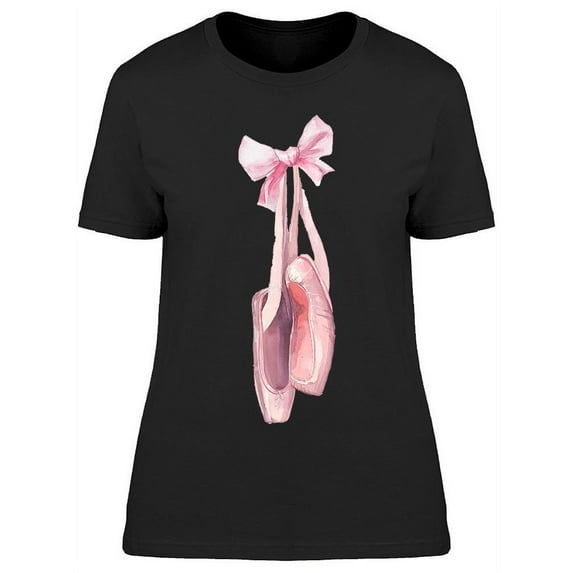 Pointe Shoes With Ribbon Bow T-Shirt Women -Image by Shutterstock, Female x-Large