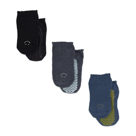 Pointe Studio Women's Grip Sock 3 Pack - The Happy Grip Pack, Size Small / Medium for Pilates, Barre, and Yoga