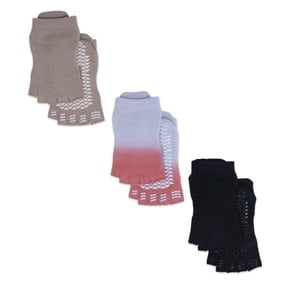 Pointe Studio Women's Grip Sock 3 Pack - The Toeless Grip Pack Medium / Large for Pilates, Barre, and Yoga