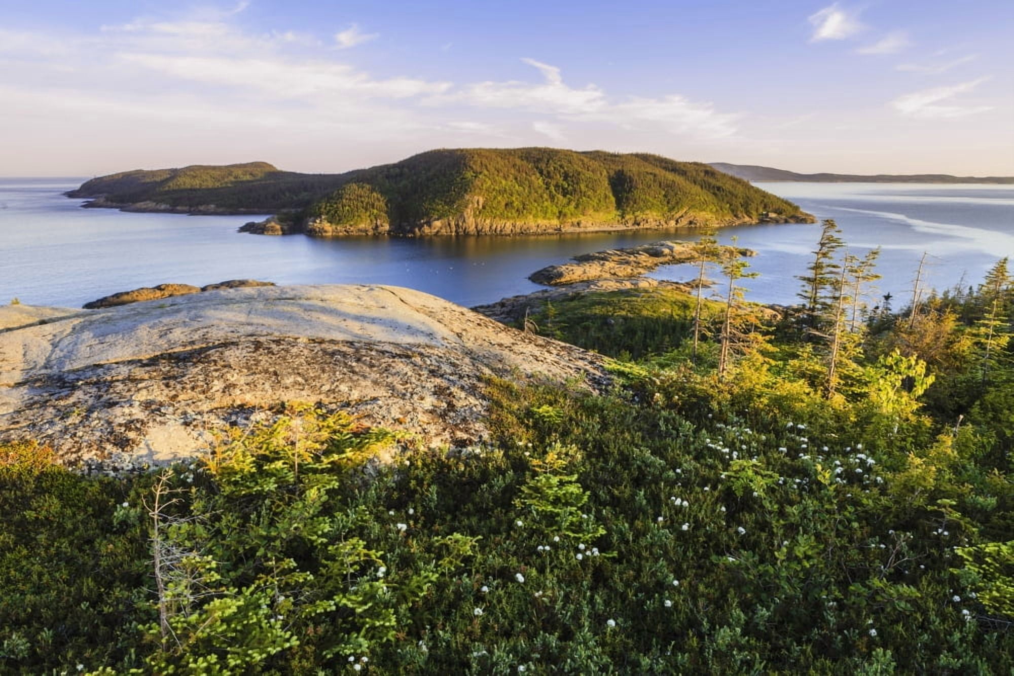 Pointe Sud at sunset Grande Basque Island Cote-Nord Quebec Canada Canvas Art - Yves Marcoux Design Pics (38 x 24)