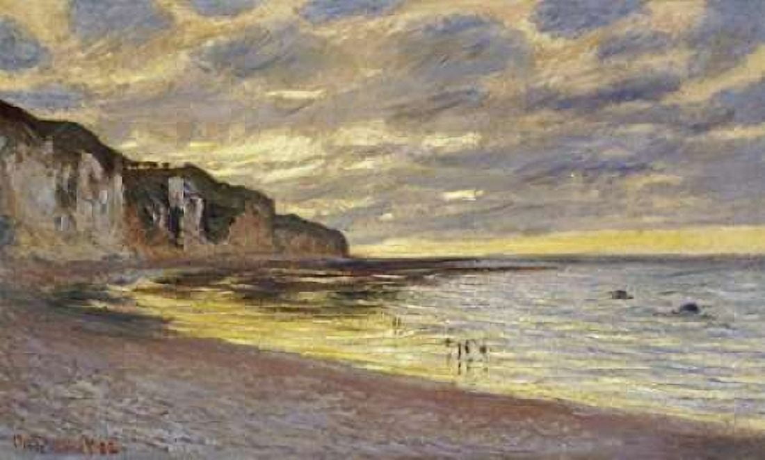 Pointe de Lailly maree basse Canvas Art - Claude Monet (24 x 36)