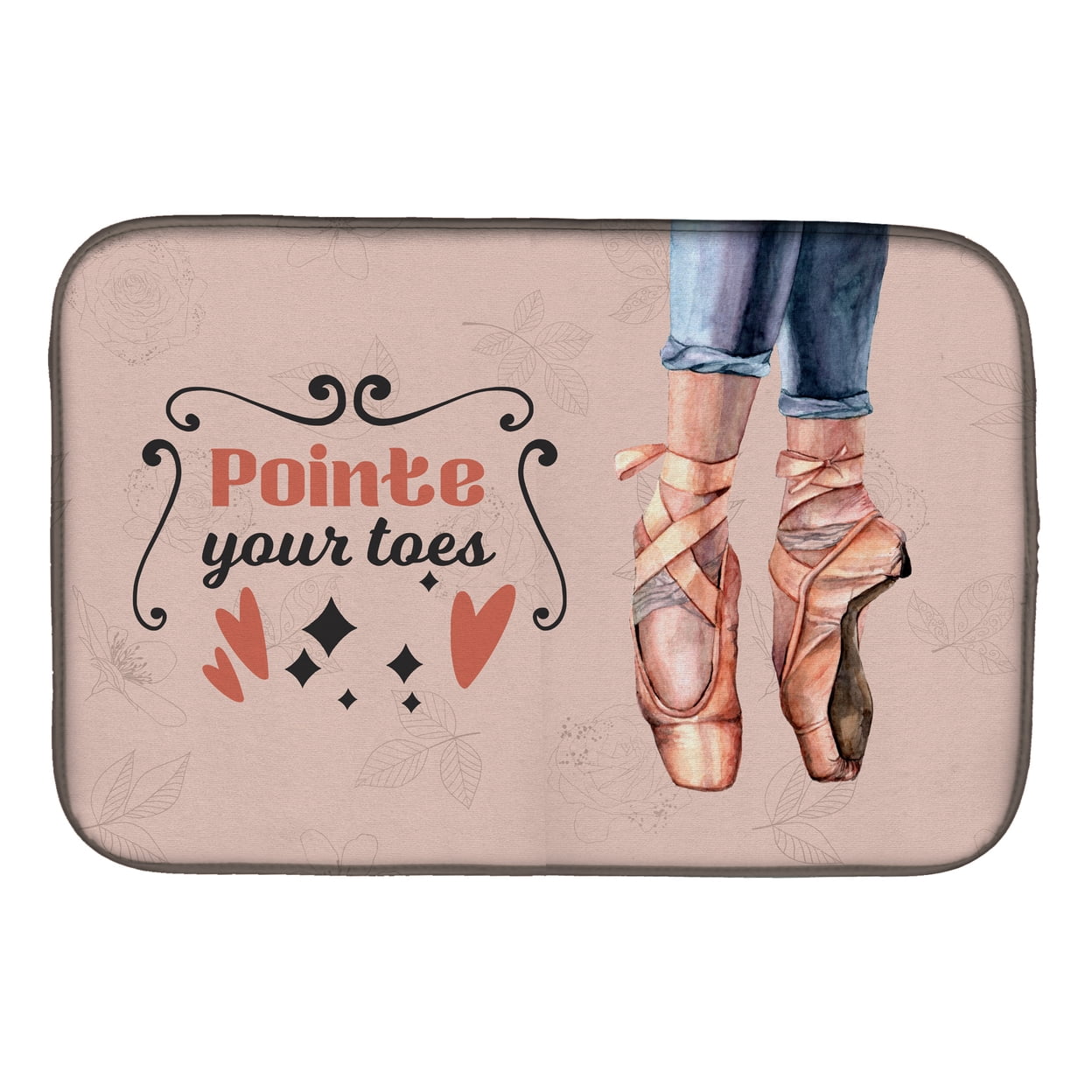 Pointe your Toes Dance Dish Drying Mat