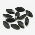 thumbnail image 1 of Pointed Back Glass Rhinestone Cabochons Faceted Horse Eye Jet 6x3x2mm 50pcs, 1 of 2