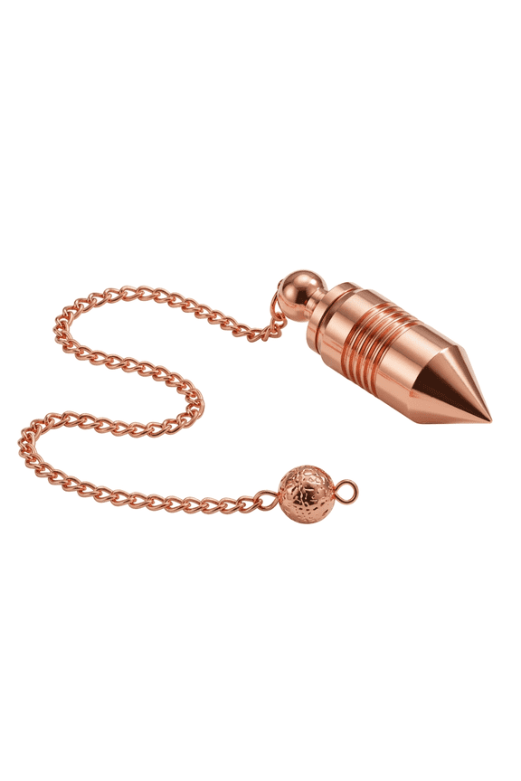 Pointed Cone Bullet Design Openable Copper Metal Pendulum. Healing Reiki Pendulum For Dowsing, Divination & Spiritual Meditation