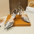 thumbnail image 1 of Pointed Rivet High Heels (9.5, Silver), 1 of 10