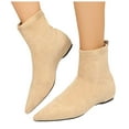 thumbnail image 1 of Pointed Toe Ankle Boots for Women Suede Height Increase Insoles Short Booties Elastic Pull on Gogo Boots, 1 of 6