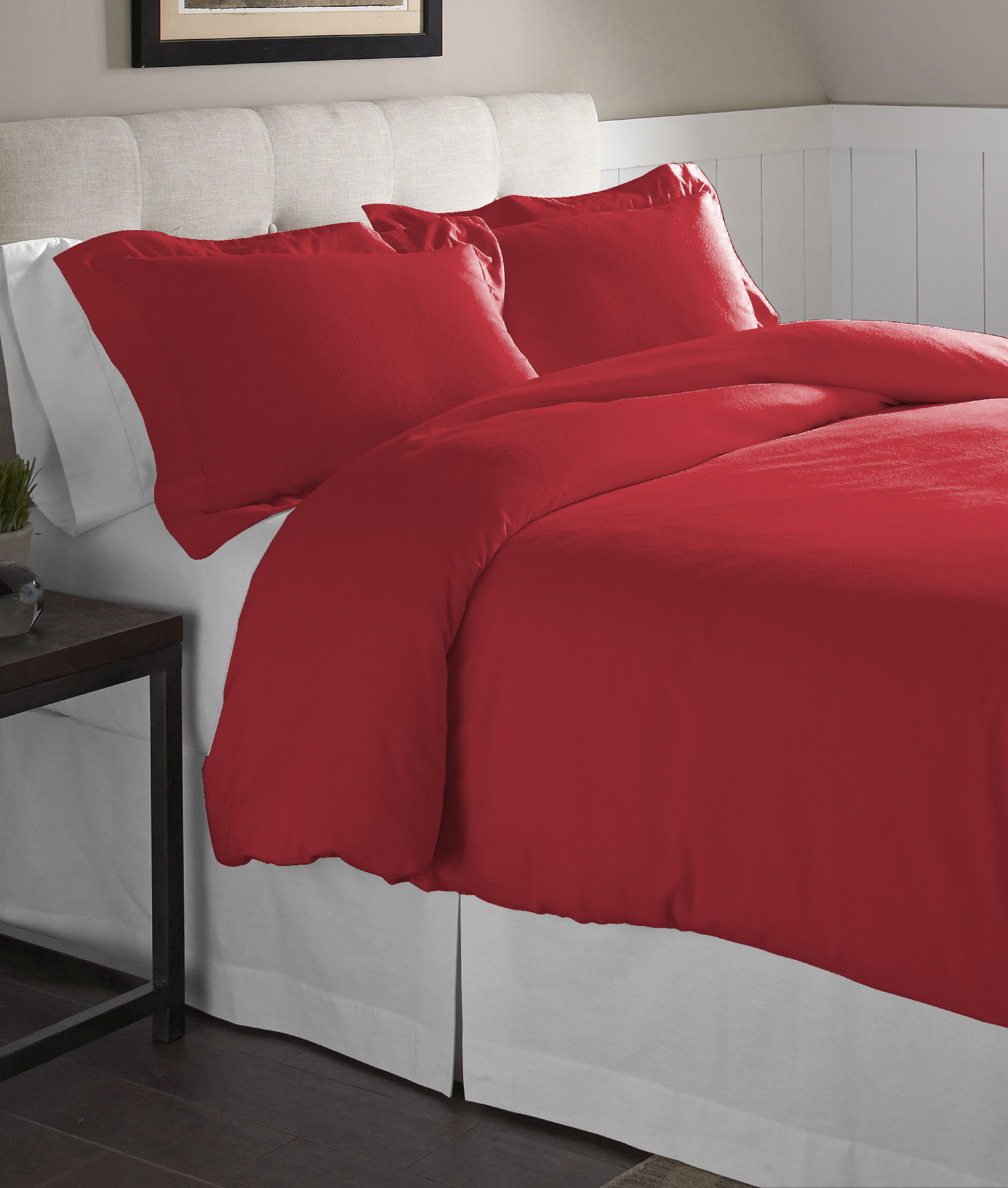 Rococco Red Twin/Twin XL Cotton Flannel Duvet Set