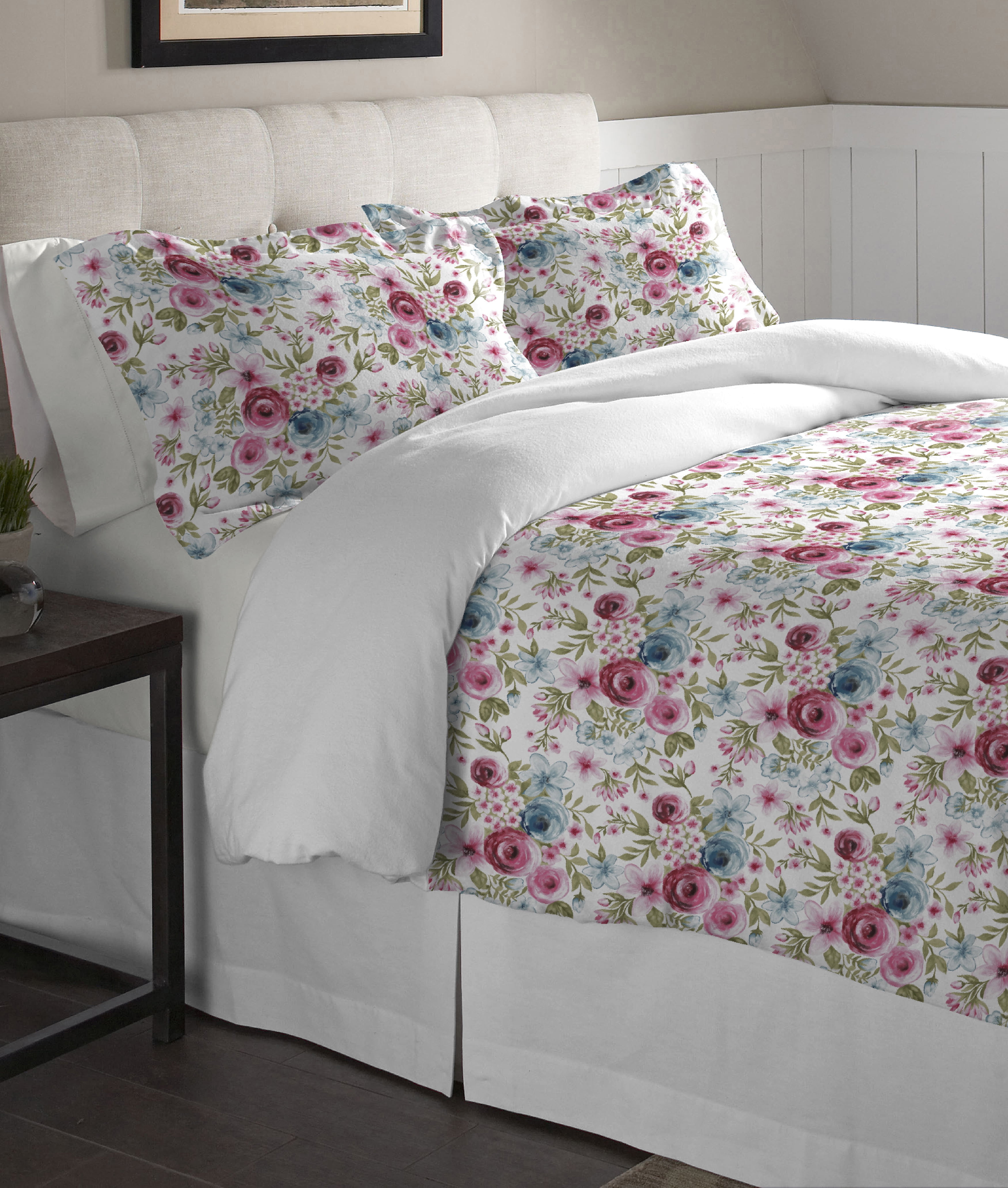 Sylvan King Reversible Cotton Floral Bedspread Cover