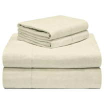 Pointehaven 190 GSM 100% Cotton Ivory Solid Flannel Deep Pocket 4 pc Sheet Set, California King