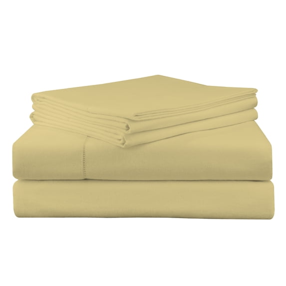 Pointehaven 200 GSM Flannel Sheet Set, California King, Solid, Straw
