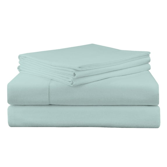 Pointehaven 200 GSM Flannel Sheet Set, Twin, Solid, Lagoon