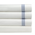 thumbnail image 1 of Pointehaven 300 Thread Count Long Staple Cotton Percale Blue Embroidered Oversized 4 pc Sheet Set, California King, 1 of 8