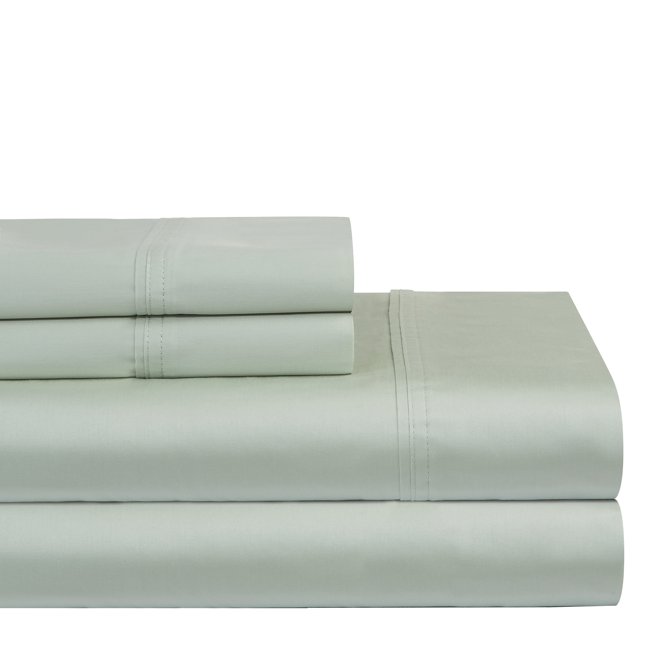 Twin XL Sage Satin Deep Pocket Cotton Sheet Set