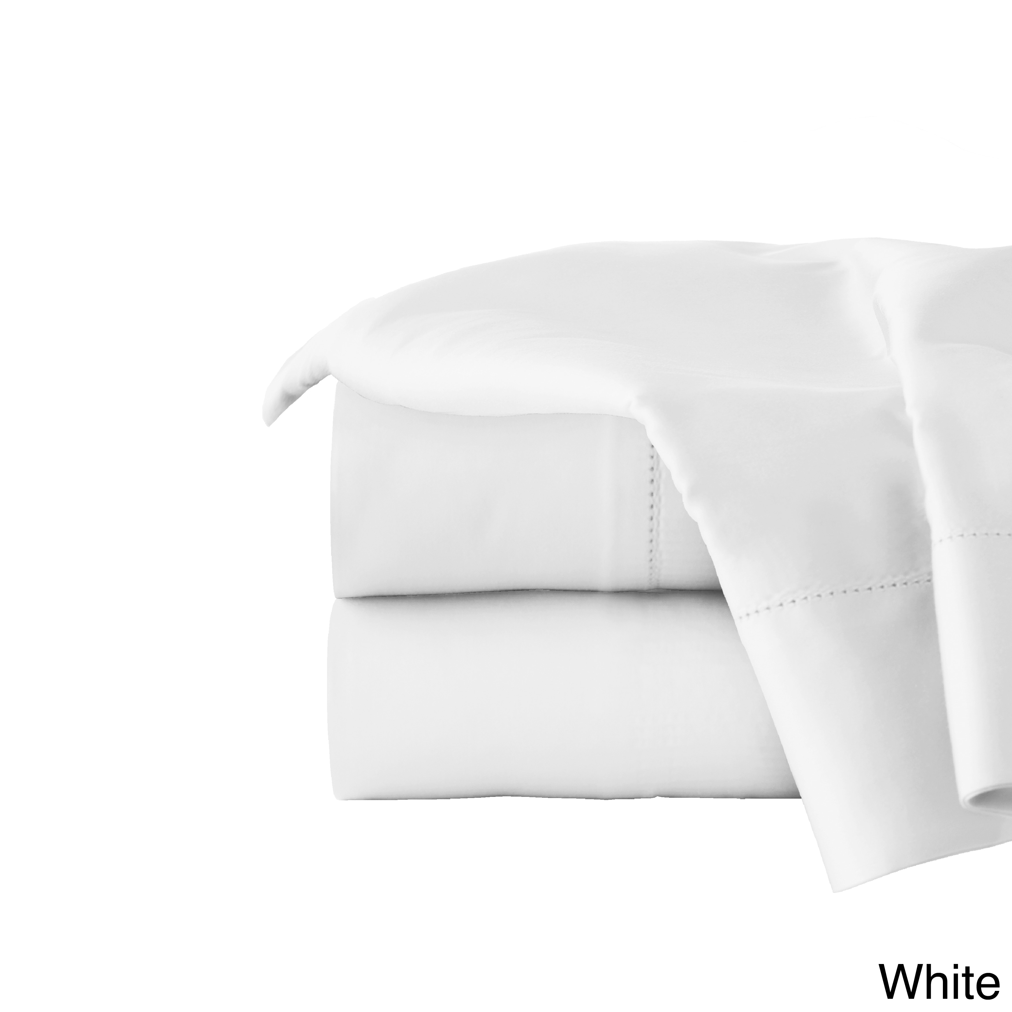 Pointehaven 410 Thread Count Cotton Oversized Bed Sheet Set White
