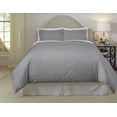 thumbnail image 1 of Pointehaven 410 Thread Count Medium Grey 100% Cotton Solid Sateen 3 pc Duvet Set, King/California King, 1 of 2