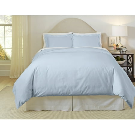 Pointehaven 500 Thread Count Cotton 3-piece Duvet Cover Set Blue Queen Modern & Contemporary, Nautical & Coastal
