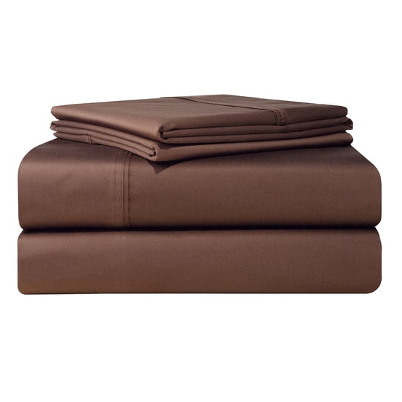 Pointehaven 500 Thread Count Cotton Extra Deep Pocket Bed Sheet Set Chocolate California King