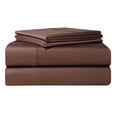 thumbnail image 1 of Pointehaven  500 Thread Count Long Staple Cotton Extra Deep Pocket Bed Sheet Set Chocolate King, 1 of 8