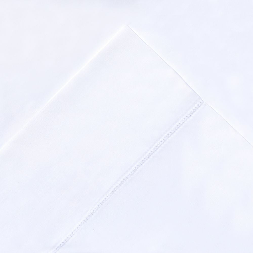 Queen White Cotton Deep Pocket Percale Sheet Set
