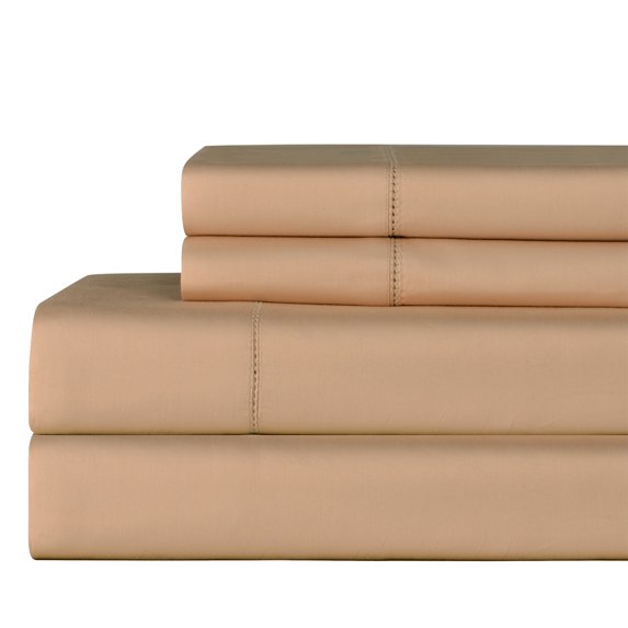 Pointehaven 610 Thread Count 100% Long Staple Cotton Hem Stitch Linen 4 pc Sheet Set, Queen