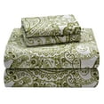 thumbnail image 1 of Pointehaven  Cotton Boho Paisley Sheet Set Green Full, 1 of 4
