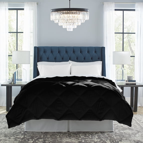 Pointehaven Down Alternative Quilted Black Comforter, Full/Queen
