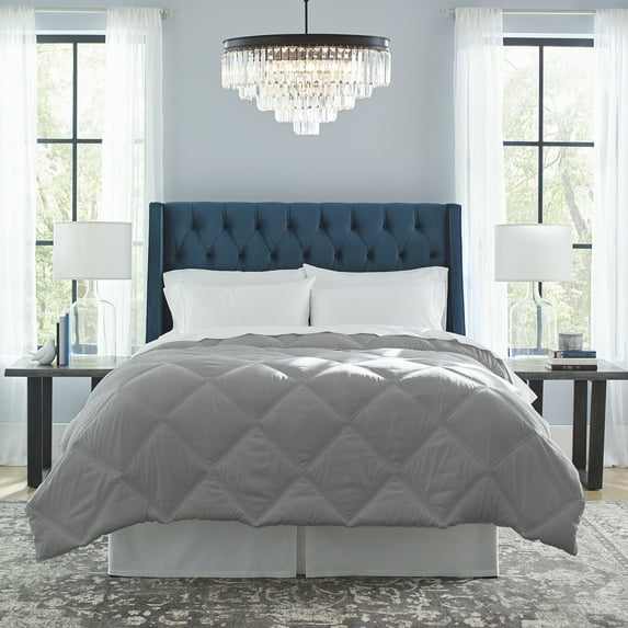 Pointehaven Down Alternative Quilted Grey Comforter, Full/Queen