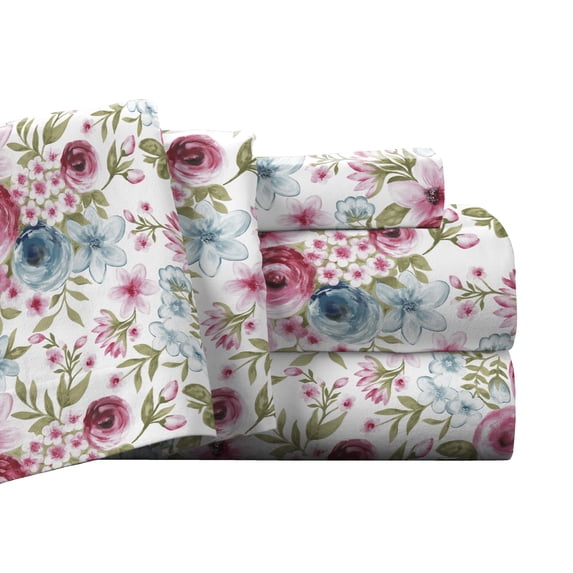 Pointehaven Flannel Deep Pocket Set with Oversized Flat Sheet, California King, Sylvan