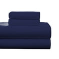 thumbnail image 1 of Pointehaven Flannel Deep Pocket Set with Oversized Flat Sheet, Queen, Navy, 1 of 7