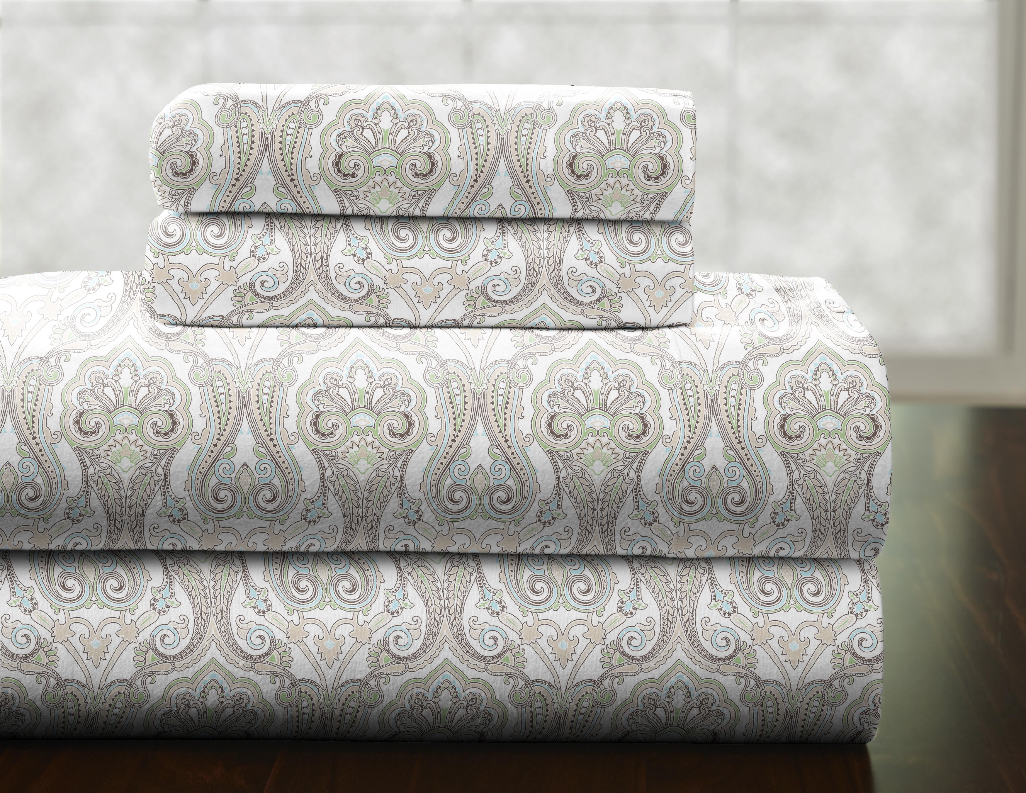 Full Sage Green Cotton Flannel Heavy Weight Sheet Set