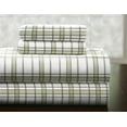 thumbnail image 1 of Pointehaven Heavy Weight 100% Cotton Sage Plaid Printed 170 GSM Flannel 4 pc Sheet Set, King, 1 of 7