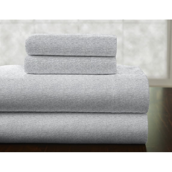 Pointehaven Heavy Weight Solid Flannel 100-Percent Cotton Sheet Set, Heather Gray, Twin Extra Long